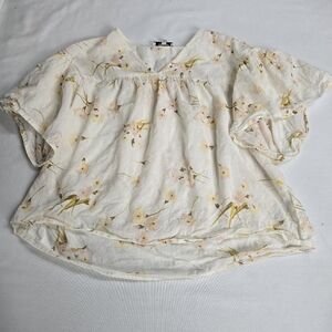 Madewell Women's Flutter-Sleeve Rhyme Top in Floral Print XXS